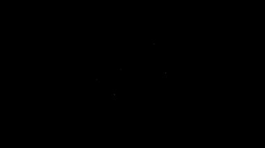 Beyaz çizgi Proje ekibi üs simgesi siyah arkaplanda izole edildi. İş analizi ve planlama, danışmanlık, takım çalışması, proje yönetimi. 4K Video hareketli grafik canlandırması