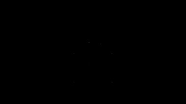 Beyaz çizgi Proje ekibi üs simgesi siyah arkaplanda izole edildi. İş analizi ve planlama, danışmanlık, takım çalışması, proje yönetimi. 4K Video hareketli grafik canlandırması
