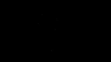 Beyaz çizgi insan kafası bulmaca stratejisi simgesi siyah arka planda izole edildi. Beyin işaretini düşünüyorum. Beynin sembol çalışması. 4K Video hareketli grafik canlandırması