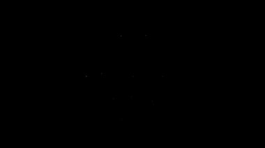 Beyaz çizgi Globe ve siyah arka planda izole edilmiş insan ikonu. Küresel iş sembolü. Sosyal ağ simgesi. 4K Video hareketli grafik canlandırması