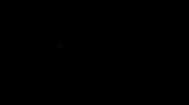 Siyah arka planda beyaz çizgi ikonlu adam kullanıcısı izole edildi. İş simgesi - kullanıcı profili simgesi. Erkek kullanıcı işareti. 4K Video hareketli grafik canlandırması