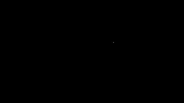 Weiße Linie Kaninchen-Symbol isoliert auf schwarzem Hintergrund. 4K Video Motion Grafik Animation — Stockvideo
