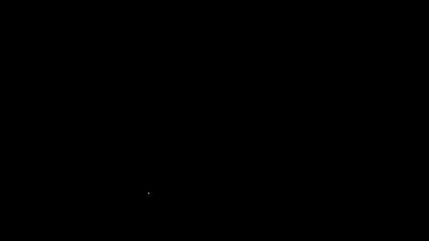 Línea blanca Hunter cuchillo icono aislado sobre fondo negro. Cuchillo del ejército. Animación gráfica de vídeo 4K — Vídeos de Stock
