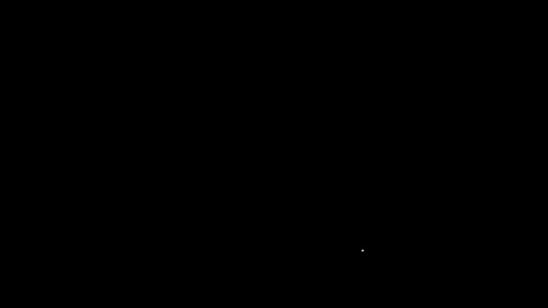 Weiße Linie Kein Fischereisymbol isoliert auf schwarzem Hintergrund. Verbotsschild. 4K Video Motion Grafik Animation — Stockvideo