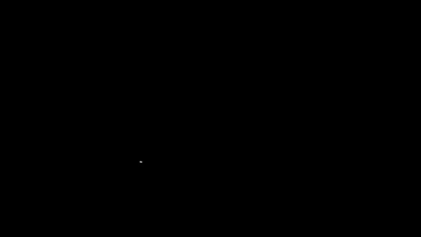 Vit linje Laptop med smart hem ikon isolerad på svart bakgrund. Fjärrkontroll. 4K Video motion grafisk animation — Stockvideo