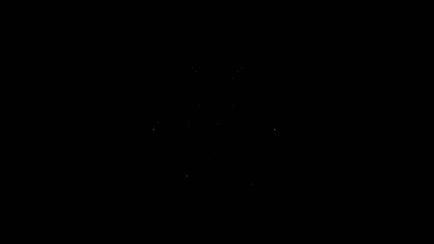 Witte lijn Gekruiste scheermes pictogram geïsoleerd op zwarte achtergrond. 4K Video motion grafische animatie — Stockvideo