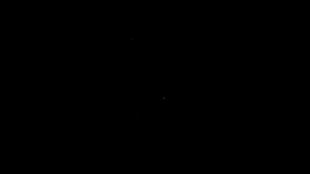 Белый крем или лосьон Косметическая трубка иконка выделена на черном фоне. Средства по уходу за телом для мужчин. Видеографическая анимация 4K — стоковое видео