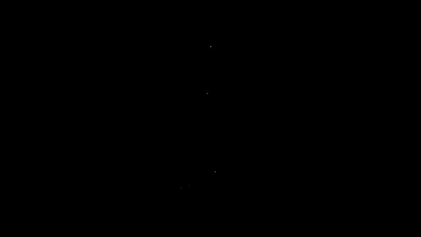 Біла лінія Ручне дзеркало ізольовано на чорному тлі. 4K Відео рух графічна анімація — стокове відео