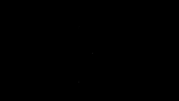 Bílá čára Ikona břitvy izolované na černém pozadí. Symbol holičství. Grafická animace pohybu videa 4K — Stock video