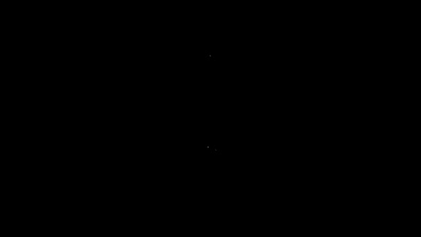 Fehér vonal Csirkeláb ikon elszigetelt fekete háttérrel. Csirkecomb. 4K Videó mozgás grafikus animáció — Stock videók