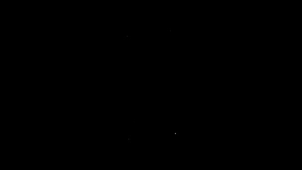 Bílá čára Pivo může ikona izolované na černém pozadí. Grafická animace pohybu videa 4K — Stock video