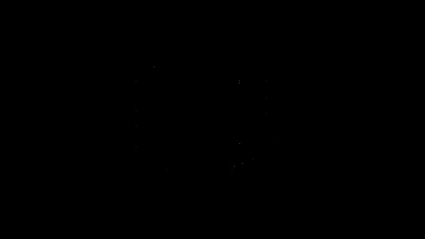 Linha branca Barril de madeira em rack com ícone de torneira isolado no fundo preto. Animação gráfica em movimento de vídeo 4K — Vídeo de Stock