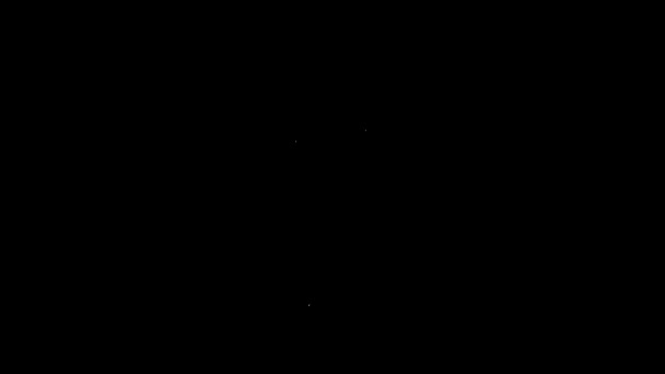 Siyah arka planda izole edilmiş beyaz çizgi bira ikonu. 4K Video hareketli grafik canlandırması — Stok video