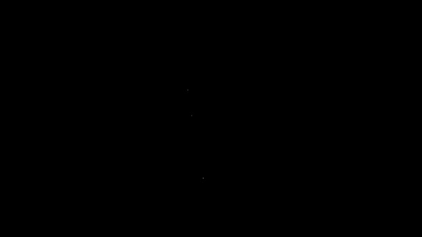 Белая линия Стакан пивной иконы выделен на черном фоне. Видеографическая анимация 4K — стоковое видео