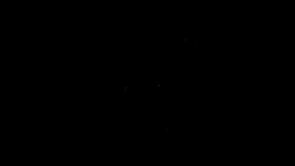 Witte lijn Gekruiste bierfles icoon geïsoleerd op zwarte achtergrond. 4K Video motion grafische animatie — Stockvideo