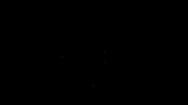 Beyaz çizgi yapboz parçası siyah arkaplanda izole edildi. İş, pazarlama, finans, şablon, düzen, bilgi grafikleri, internet konsepti. 4K Video hareketli grafik canlandırması