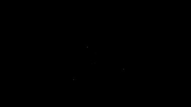 Siyah arka planda beyaz çizgi biyo yakıt kutusu ikonu izole edildi. Çevre biyolojisi ve namlusu. Yeşil çevre ve geri dönüşüm. 4K Video hareketli grafik canlandırması