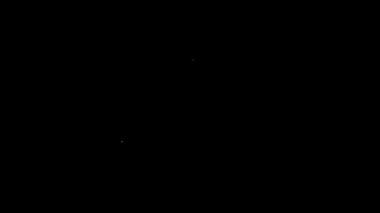 Çevre koruma ikonunun elindeki beyaz çizgi siyah arka planda izole edilmiş. Tohum ve tohum. Fidan dikiyorum. Ekoloji konsepti. 4K Video hareketli grafik canlandırması