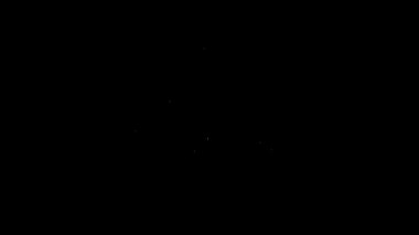 Siyah arka planda izole edilmiş beyaz çizgi plastik şişe simgesi. 4K Video hareketli grafik canlandırması