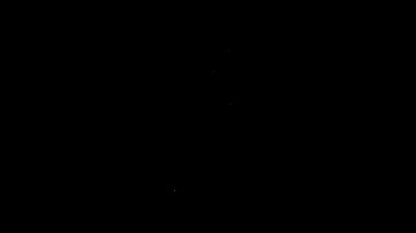 Siyah arka planda beyaz çizgi simgesi var. Tohum ve tohum. İşaret bırakıyor. Yaprak doğası. 4K Video hareketli grafik canlandırması