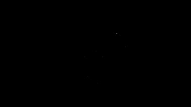 Beyaz çizgi başlık simgesi siyah arkaplanda izole edildi. Olağanüstü bir spor. Spor malzemeleri. 4K Video hareketli grafik canlandırması