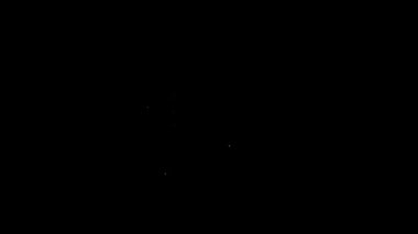 Beyaz çizgi termometresi ve bulut simgesi siyah arka planda izole edildi. 4K Video hareketli grafik canlandırması
