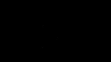 Beyaz çizgi su bırakma simgesi siyah arkaplanda izole edildi. 4K Video hareketli grafik canlandırması