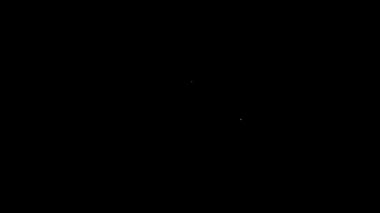 Beyaz çizgi Bulut ve kara arka planda izole edilmiş yıldız ikonu. Bulutlu gece işareti. Uyku rüyalarının sembolü. Gece ya da yatak zamanı tabelası. 4K Video hareketli grafik canlandırması