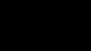 Beyaz çizgi Sun simgesi siyah arkaplanda izole edildi. 4K Video hareketli grafik canlandırması