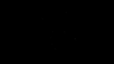 Beyaz çizgi Yahudi madeni para simgesi siyah arka planda izole edildi. Para birimi sembolü. 4K Video hareketli grafik canlandırması