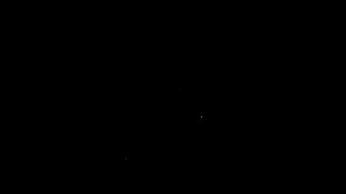 Siyah arkaplanda beyaz çizgi Tombstone ve David simgesi var. Yahudi mezar taşı. Mezar taşı simgesi. 4K Video hareketli grafik canlandırması