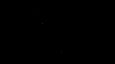 Beyaz çizgili Yahudi kadehi ve siyah arkaplanda izole edilmiş Hannuka sufganiyot ikonu. Yahudi pastanesi. Kiddush için şarap bardağı. 4K Video hareketli grafik canlandırması