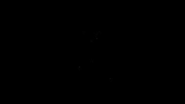 Beyaz çizgi Trolleybus simgesi siyah arkaplanda izole edildi. Toplu taşıma sembolü. 4K Video hareketli grafik canlandırması