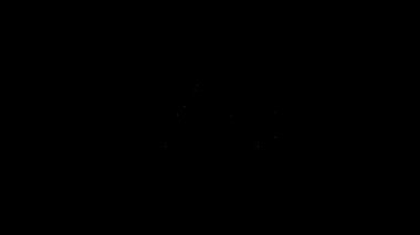 Beyaz çizgili kamyonet ikonu siyah arka planda izole edildi. 4K Video hareketli grafik canlandırması