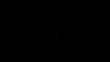 Siyah arka planda dolar sembolü olan beyaz çizgi kumarhane çipi. Kumarhane kumarı. 4K Video hareketli grafik canlandırması