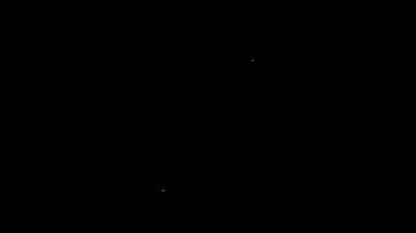 Siyah arkaplanda izole edilmiş beyaz çizgi iskambil simgesi. Kumarhane kumarı. 4K Video hareketli grafik canlandırması