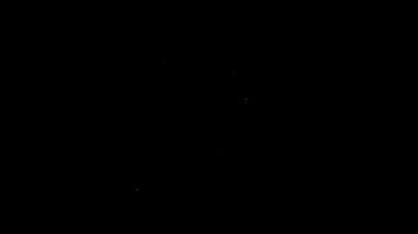 Beyaz çizgi Öğretmen simgesi siyah arkaplanda izole edildi. 4K Video hareketli grafik canlandırması