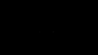 Siyah arkaplanda beyaz çizgi silici ya da kauçuk simgesi var. 4K Video hareketli grafik canlandırması