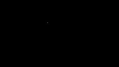 Beyaz çizgi Yavaş pişirme simgesi siyah arkaplanda izole edildi. Elektrikli tava. 4K Video hareketli grafik canlandırması