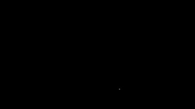 Beyaz çizgi ızgara ikonu siyah arkaplanda izole edildi. Barbekü ızgara partisi. 4K Video hareketli grafik canlandırması