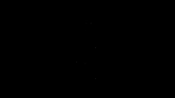 화이트 라인 애벌 룽 아이콘은 검은 배경에서 분리되었다. 다이버를 위한 산소 탱크. 잠수 장비. 극도의 스포츠. 스포츠 장비. 4K 비디오 모션 그래픽 애니메이션 — 비디오