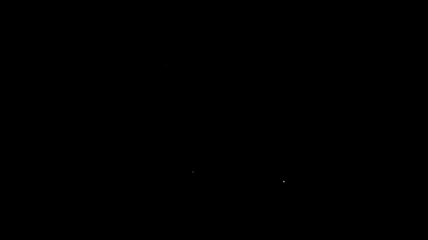 Біла лінія ікони Фаренгейта ізольована на чорному тлі. 4K Відеографічна анімація — стокове відео