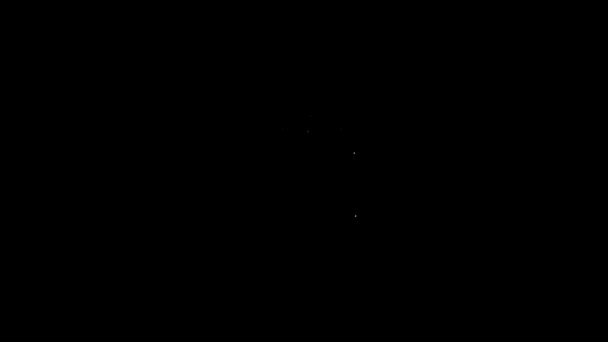 Linha branca Sol e nuvem ícone do tempo isolado no fundo preto. Animação gráfica em movimento de vídeo 4K — Vídeo de Stock