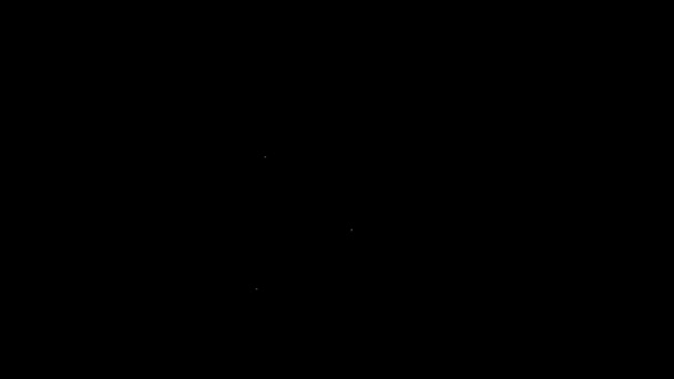 Línea blanca Icono de gota de agua aislado sobre fondo negro. Animación gráfica de vídeo 4K — Vídeo de stock