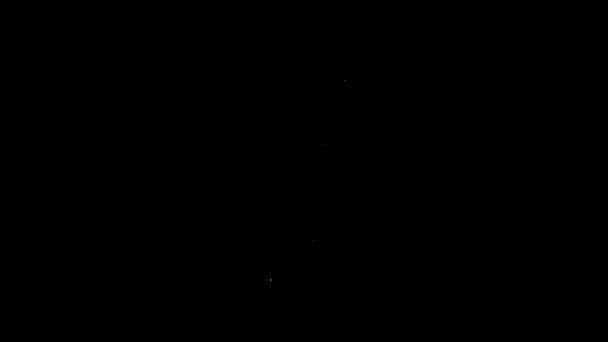 黒の背景に孤立デビッドアイコンの星付きホワイトラインユダヤのお金バッグ。通貨記号。4Kビデオモーショングラフィックアニメーション — ストック動画