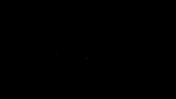 Белая линия еврейской кипы со звездой иконы Дэвида изолированы на черном фоне. Еврейская ермолка. Видеографическая анимация 4K — стоковое видео