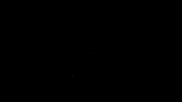 Ligne blanche icône de pièce juive isolé sur fond noir. Symbole monétaire. Animation graphique de mouvement vidéo 4K — Video