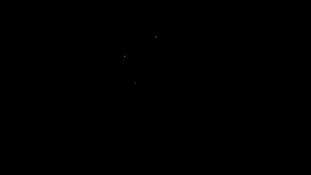 Fehér vonal Zsidó érme ikon elszigetelt fekete háttérrel. Pénznem szimbólum. 4K Videó mozgás grafikus animáció — Stock videók