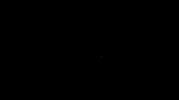Vit linje judisk kippah med stjärna David ikon isolerad på svart bakgrund. Judisk yarmulkehatt. 4K Video motion grafisk animation — Stockvideo