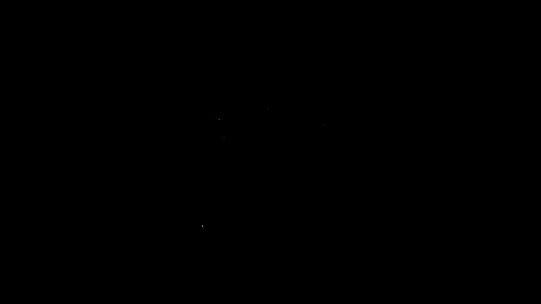 Linea bianca icona dolce panificio ebraico isolato su sfondo nero. Hanukkah sufganiyot. Torta pasquale ebraica. Animazione grafica 4K Video motion — Video Stock